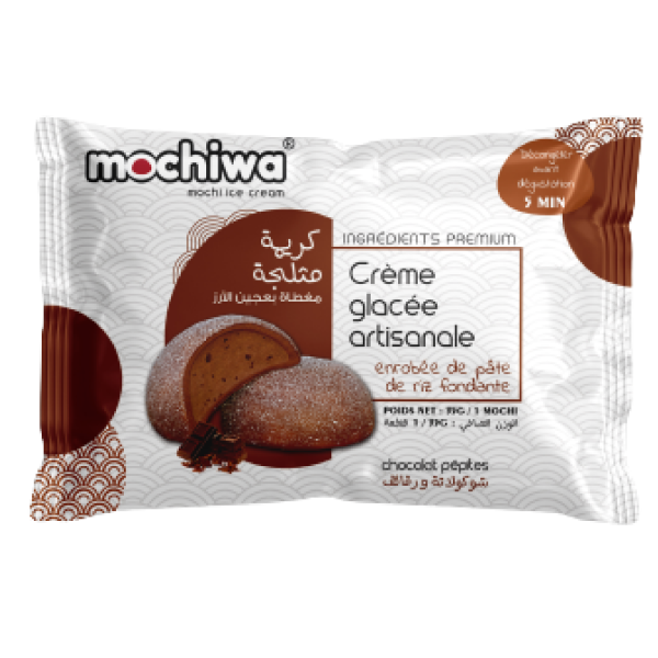 Mochiwa classic crème glacée enrobée de pâte de riz chocolat pépites 35g