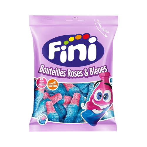 Gommes bouteilles roses et bleues Fizz 90g - FINI