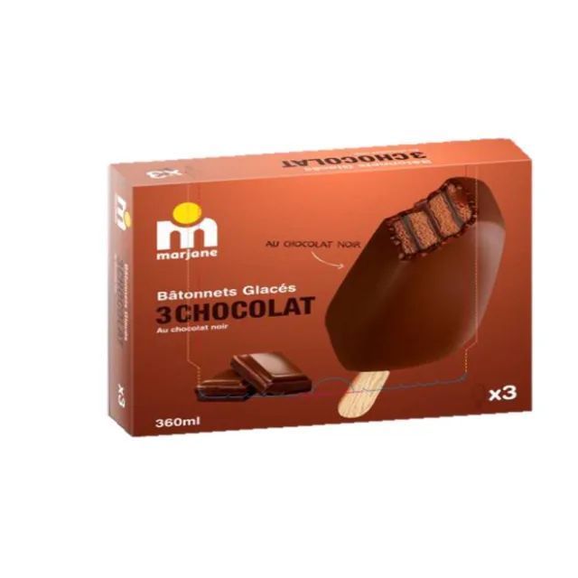Marjane bâtonnets de glace chocolats 3x120ml