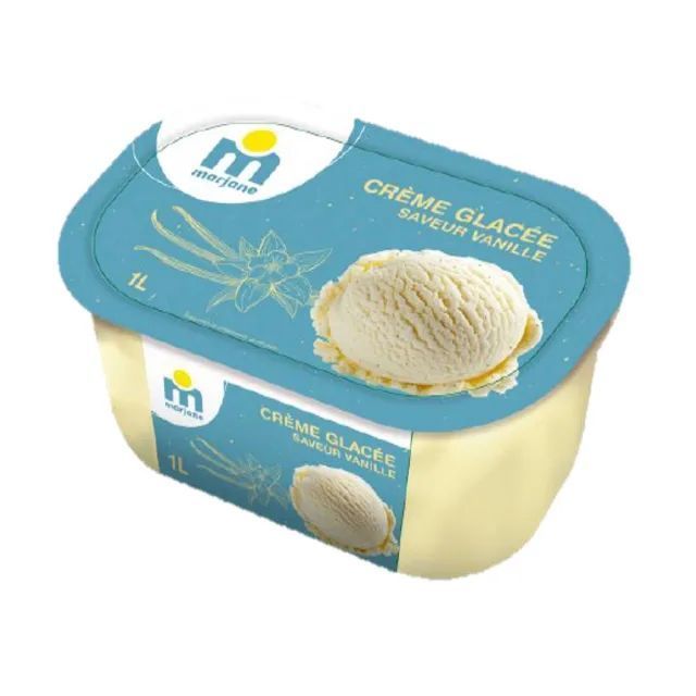 Marjane bac de crème glacée vanille 1000ml