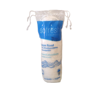 Disques coton ronds 70 pièces - SOFRESH