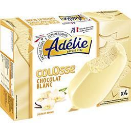 Adélie bâtonnets de glace colosse chocolat blanc x4 313g