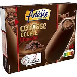 Adélie bâtonnets de glace colosse double chocolat x4 299g