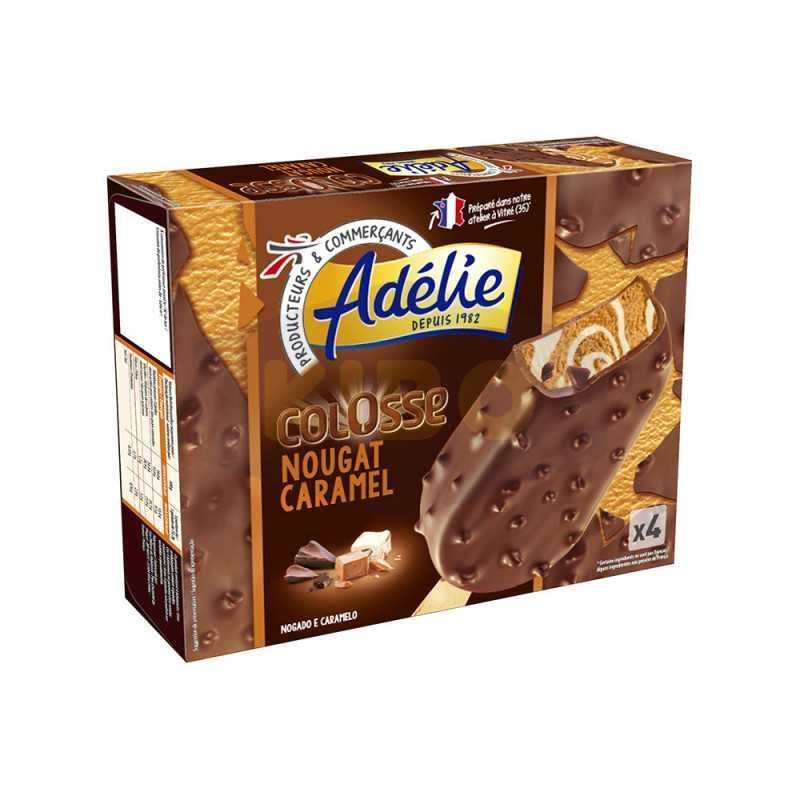 Adélie bâtonnets de glace colosse nougat caramel x4 291g