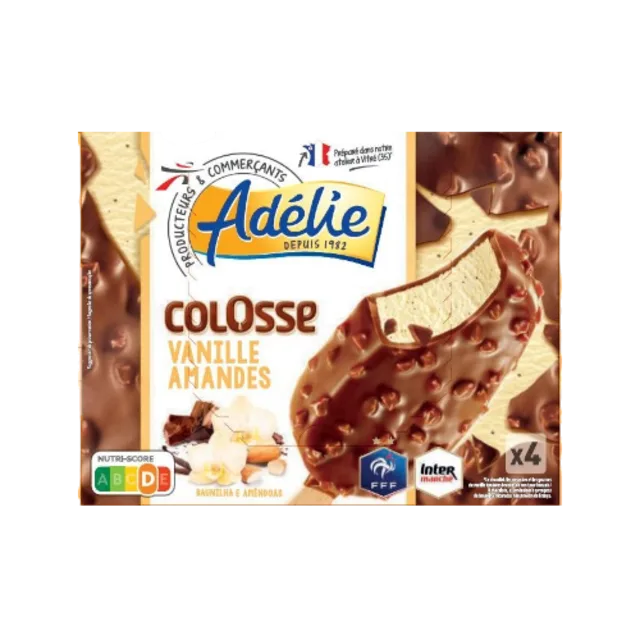 Intermarché - Adélie colosse glace vanille amandes x4 328g