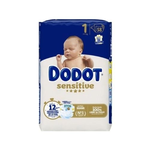 Dodot Couches Sensitive Taille 1 - 58 Unités