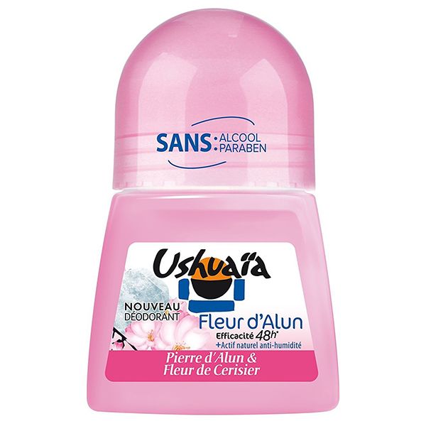 Déodorant roll-on 48h à la Pierre d'Alun & Fleur de Cerisier 50ml - USHUAIA