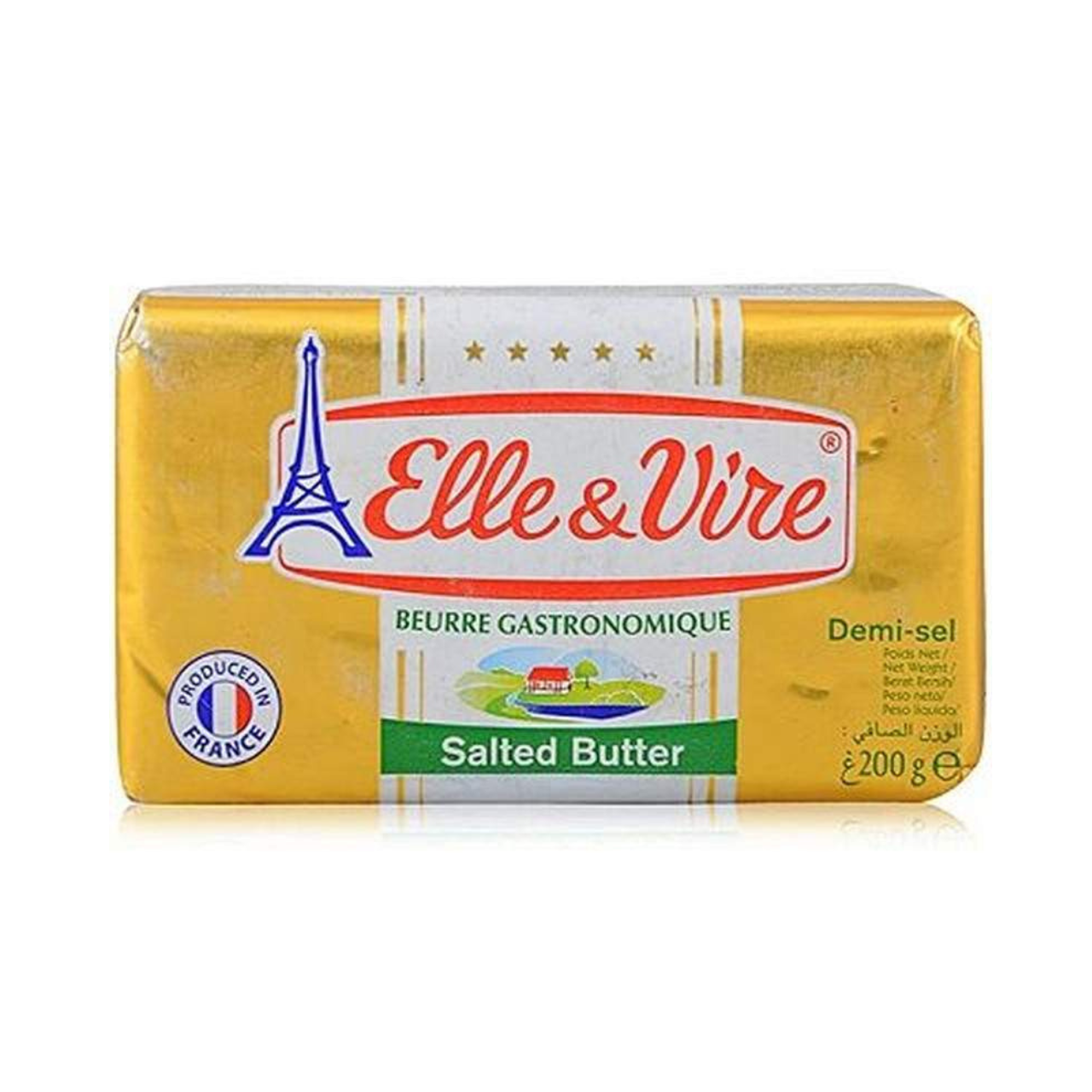Beurre gastronomique demi-sel en plaquette 200g - ELLE & VIRE