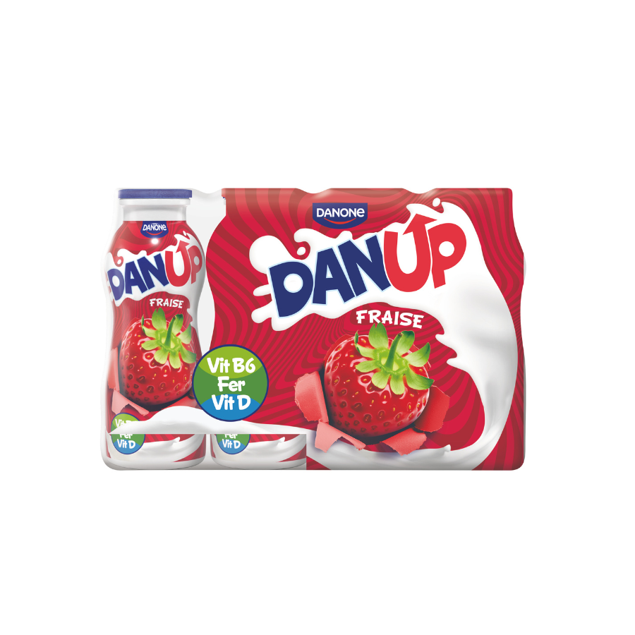 Yaourt à boire fraise  Dan UP 8x170g - DANONE