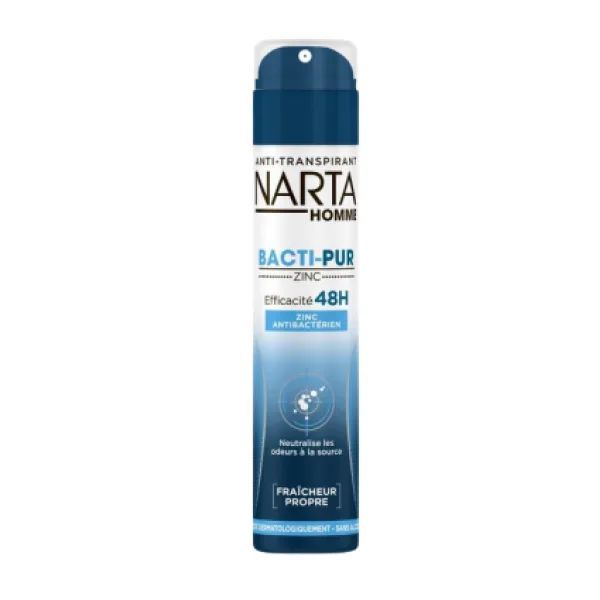 Déodorant spray pour homme bacti-pur zinc 200 ml - NARTA HOMME