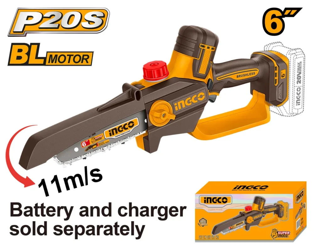 Scie Élagueuse INGCO 20V 6" Brushless | CGSLI2066 (Sans Batterie)