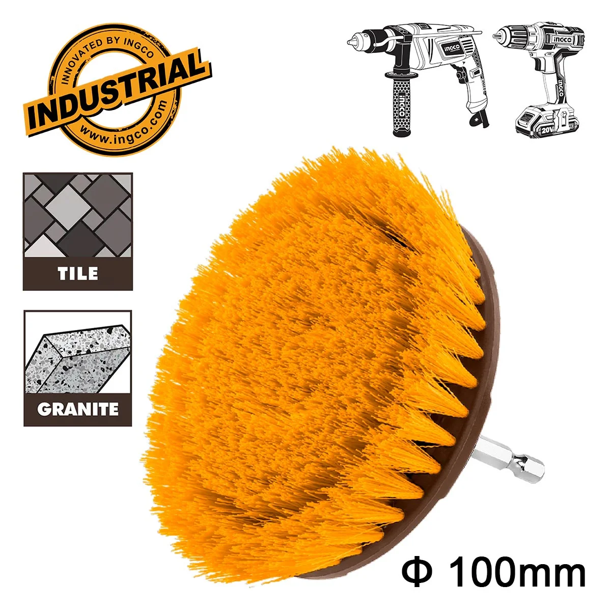 INGCO BROSSE DE NETTOYAGE 4" POUR VISSEUSE À POILS SOUPL AU MAROC [WCBM1041]