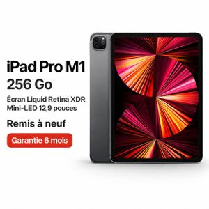 Apple Tablette-iPad PRO -12,9"-STOCKAGE 256Go-RAM 8Go-iPAD OS 27-GRIS- Liquid Retina XDR Mini‑LED- Wi-Fi (remis à neuf)
