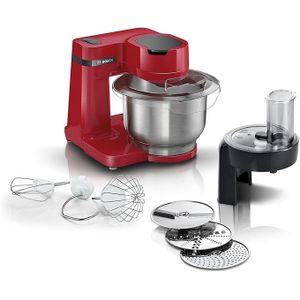 Bosch Pétrin 3.8L 700W ET ROBOT MULTIFONCTION AVEC ACCESSOIRES 4 VITESSE Rouge