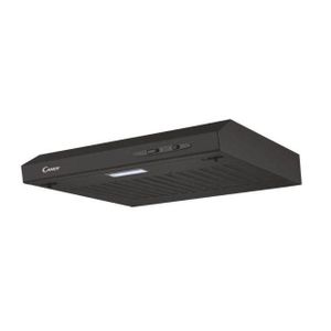 Candy hotte sous meuble casquette noir 60cm 3 vitesses éclairage led