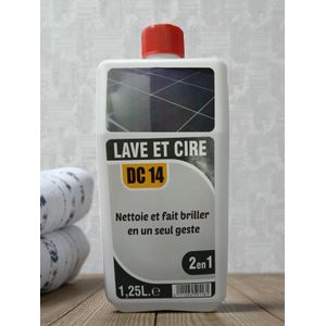 Lave et Cire DC14 – Produit Nettoyant Sols qui Nettoie, Fait Briller et Protège en un Seul Geste pour des Sols Propres, Brillants et Durablement Éclatants, 1,25L