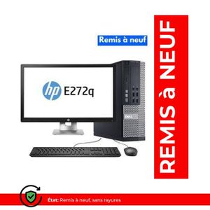 DELL OptiPlex 9020 SFF + Écran HP EliteDisplay E272q – Intel Core i7-4790 – 8Go RAM – 128Go SSD – Intel HD Graphics 4600 (Remis à neuf)