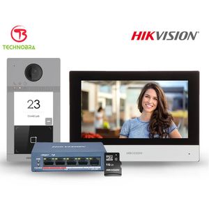 Hikvision Pack Vidéophone IP complet ( Videophone / Interphone ) DS-KIS604-S(C)