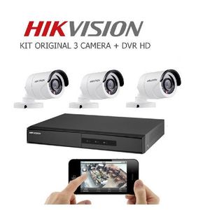 Hikvision Pack de 3 Caméras d'exterieur -2Mpixel + DVR 4 ports