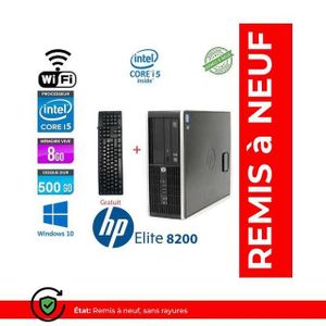 Hp unité centrale 8200 Pro -i5 3.10 GHz-8Go-500Go-wifi- Graveur DVD - Remis à neuf