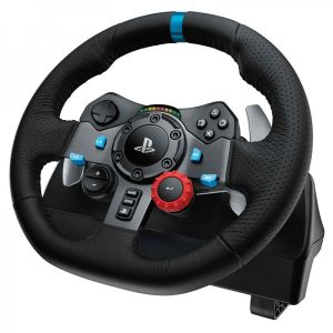 Logitech G29 Driving Force volant de course et pédales, retour de force réaliste, leviers de vitesse en acier inoxydable, couverture de volant en cuir pour PS5, PS4, PC et Mac - Noir