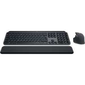 Logitech MX Keys S Combo - Clavier et Souris Sans Fil Performants avec Repose Poignet, Éclairage Personnalisable, Défilement Rapide, Bluetooth, USB C, Windows, Linux, Chrome, Mac