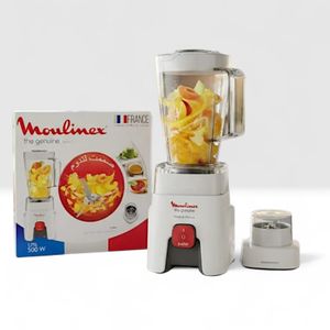 Moulinex Blender Genuine LM2500W, 1 vitesse + pulse, Bol 1,75L et 1 accessoire