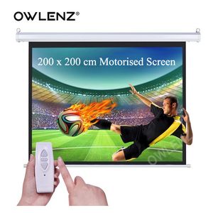 Owlenz E200 Écran Motorisé 1:1 BLANC Avec Telecommande 200×200 cm