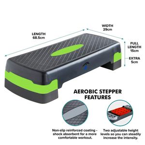 Pakka STEP AROBIC Étape d'exercice / d'entraînement avec des élévateurs