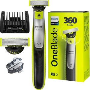 Philips Rasoir Électrique Hybride Corps et Visage OneBlade 360° gris le paquet avec un kit compris (Origine France)