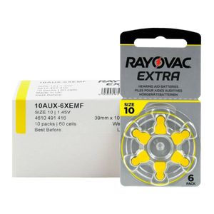 Rayovac Piles pour appareils auditifs EXTRA ADVANCED 10 boîte (60 pièces)