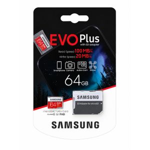 Samsung Carte Mémoire EVO Plus microSDXC UHS-I 64 Go – Classe 10 – Jusqu'à 130 Mo/s
