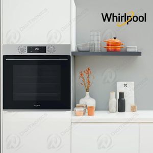 Whirlpool Four Encastrable électrique Inox 71L, Multifonction 8, Chaleur Pulsée, Hydrolyse, OMK58HR