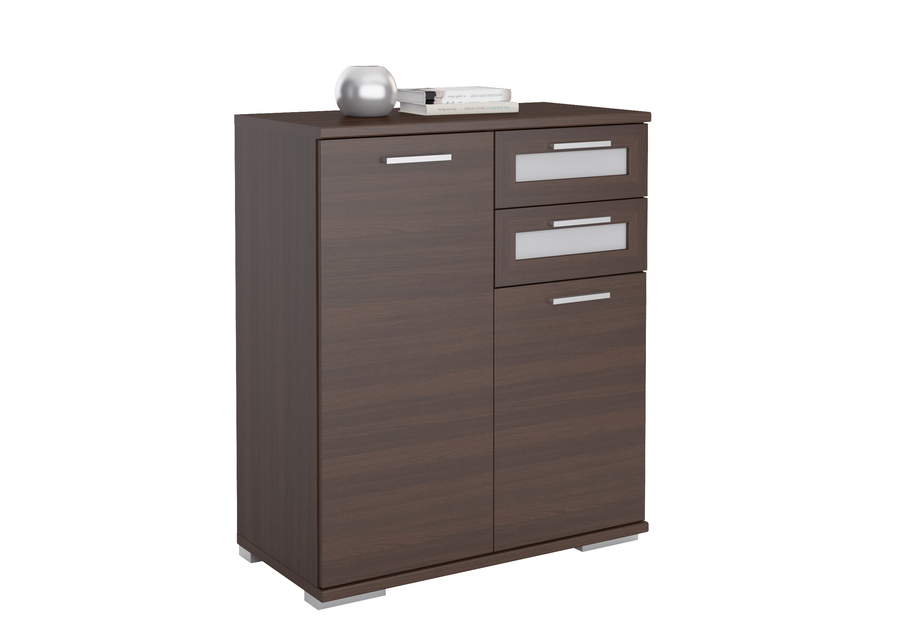 Commode Solido 2 Portes Et 2 Tiroirs - Wengé