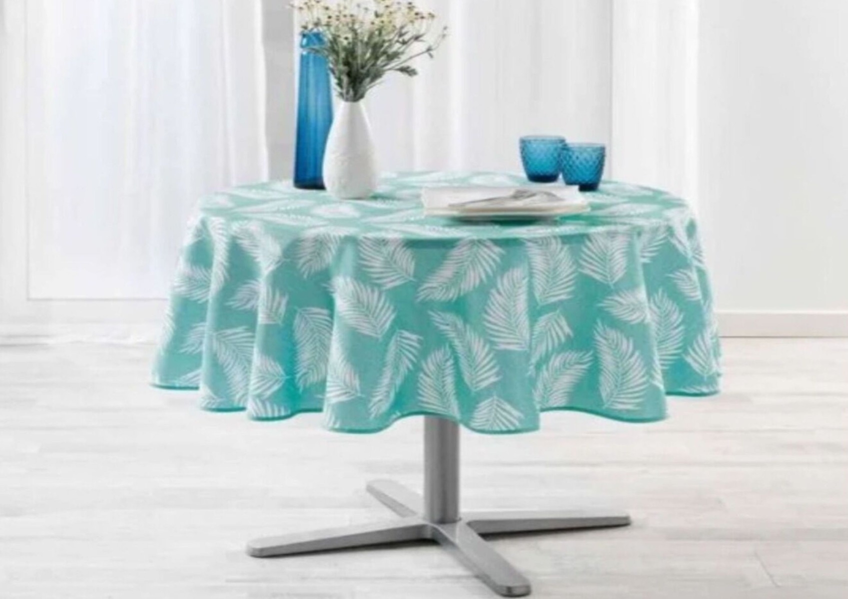 Nappe Ronde Imprimée Lifette - Menthe