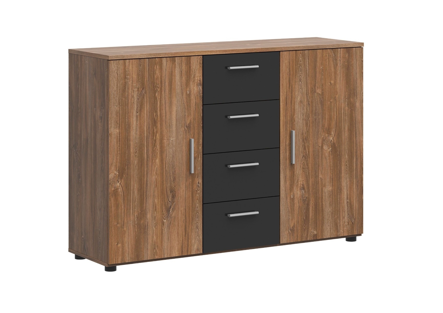 Commode Martina 2 - Chêne / Noir