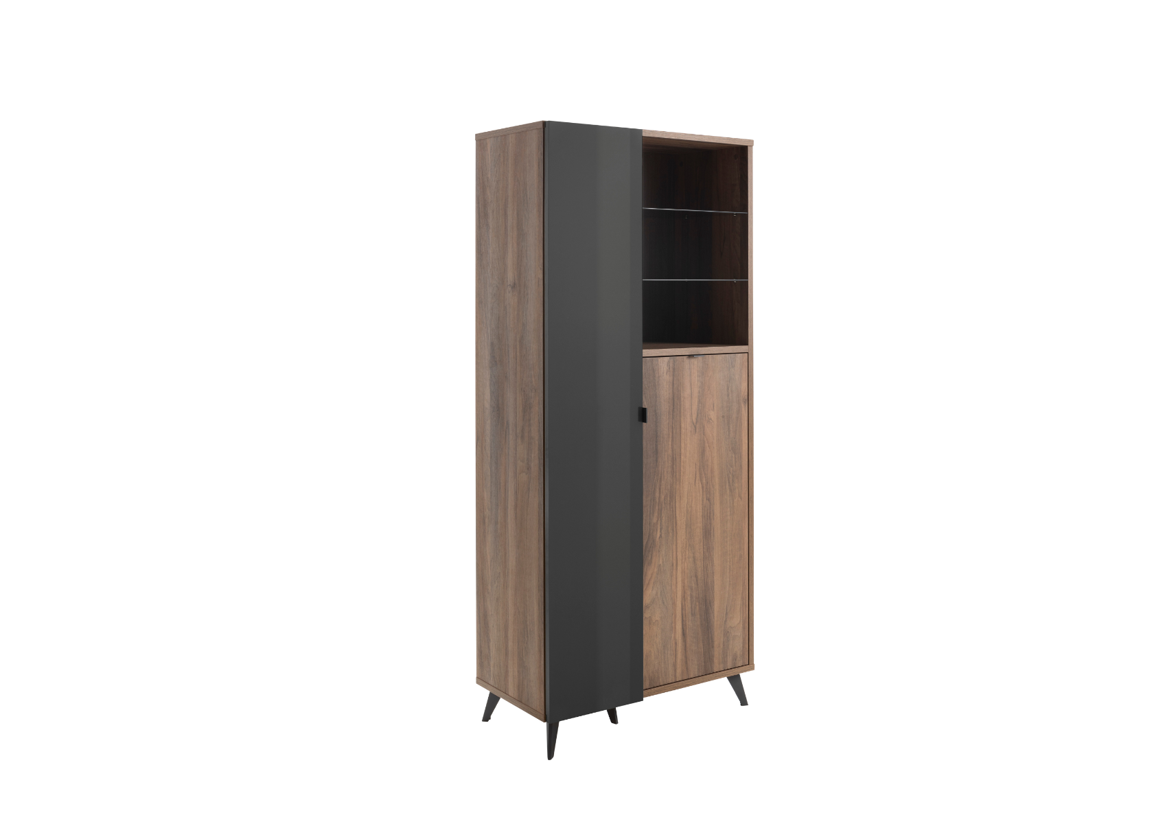 Vitrine Infinito - Gris Anthracite / Marron