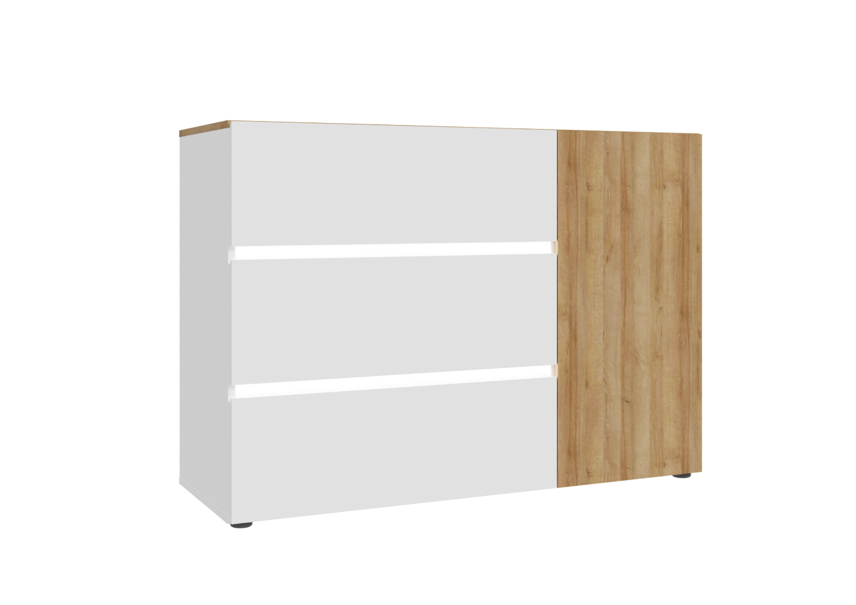 Commode Lenybelardo - Chêne / Blanc