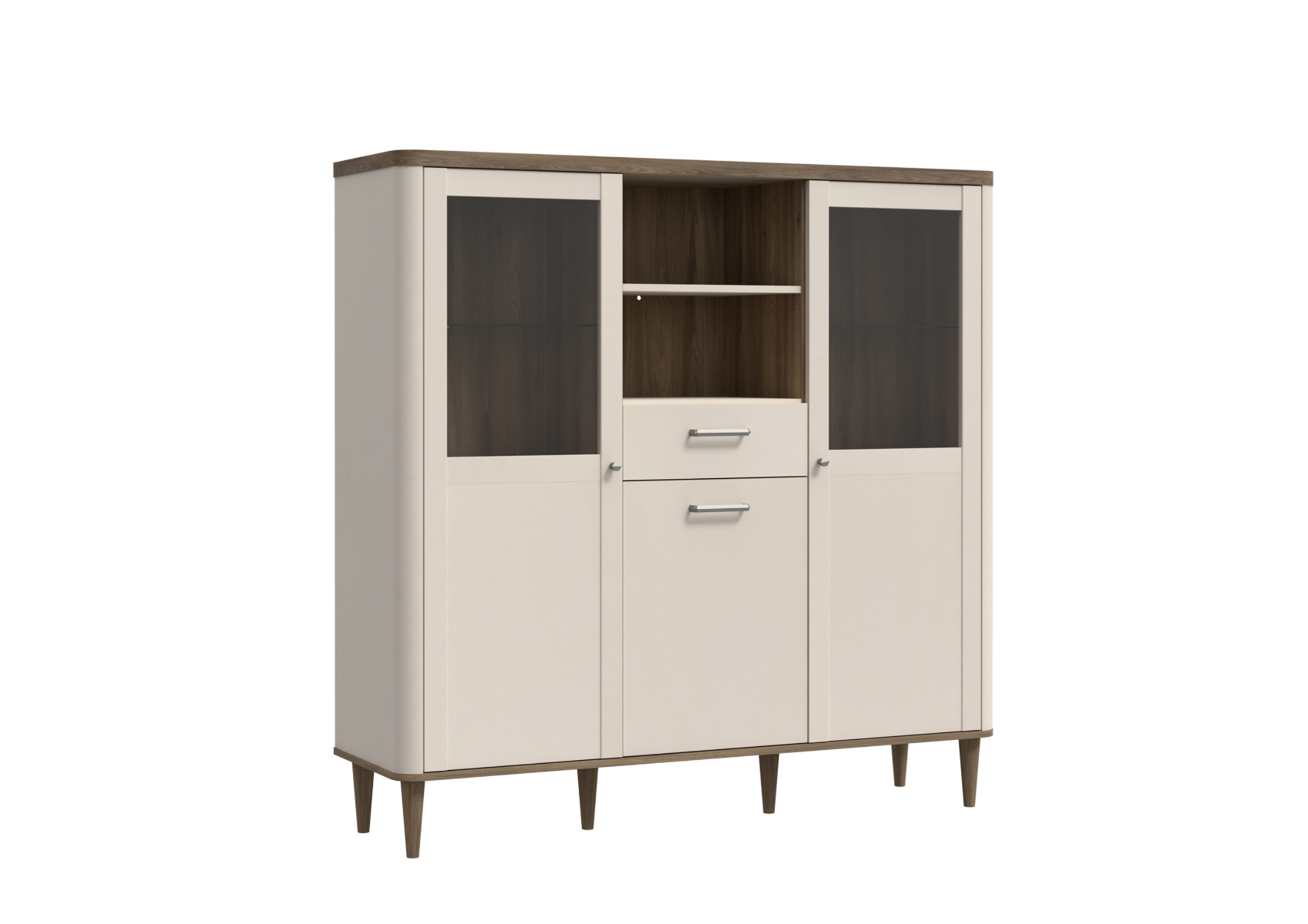 Vitrine Lacetti 145 Cm - Beige / Crème