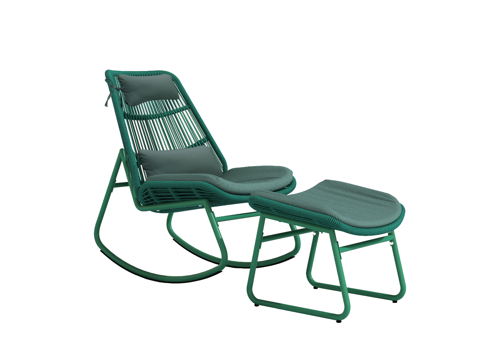 Chaise Relax + Repose Pieds Alicia - Vert