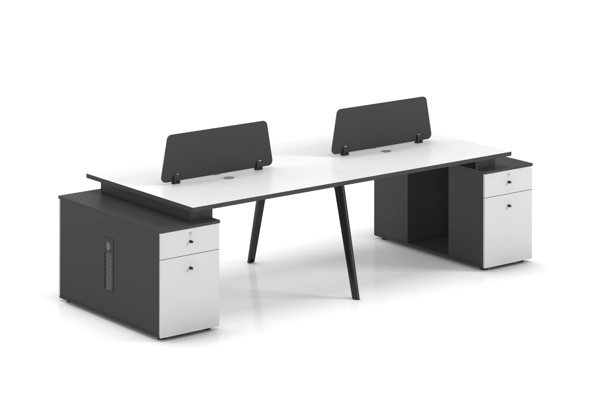 Bureau Workstation Respect 4 Places - Blanc
