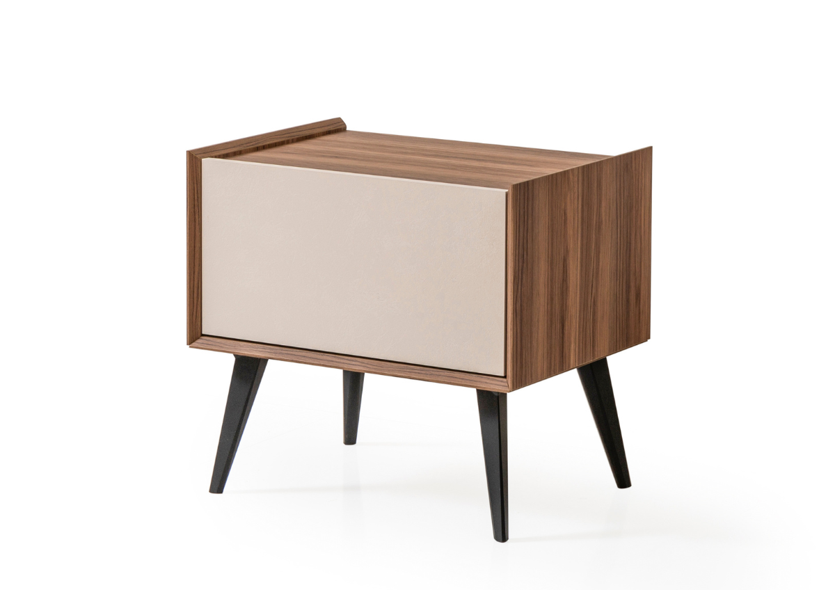Table De Chevet Aden - Marron / Blanc