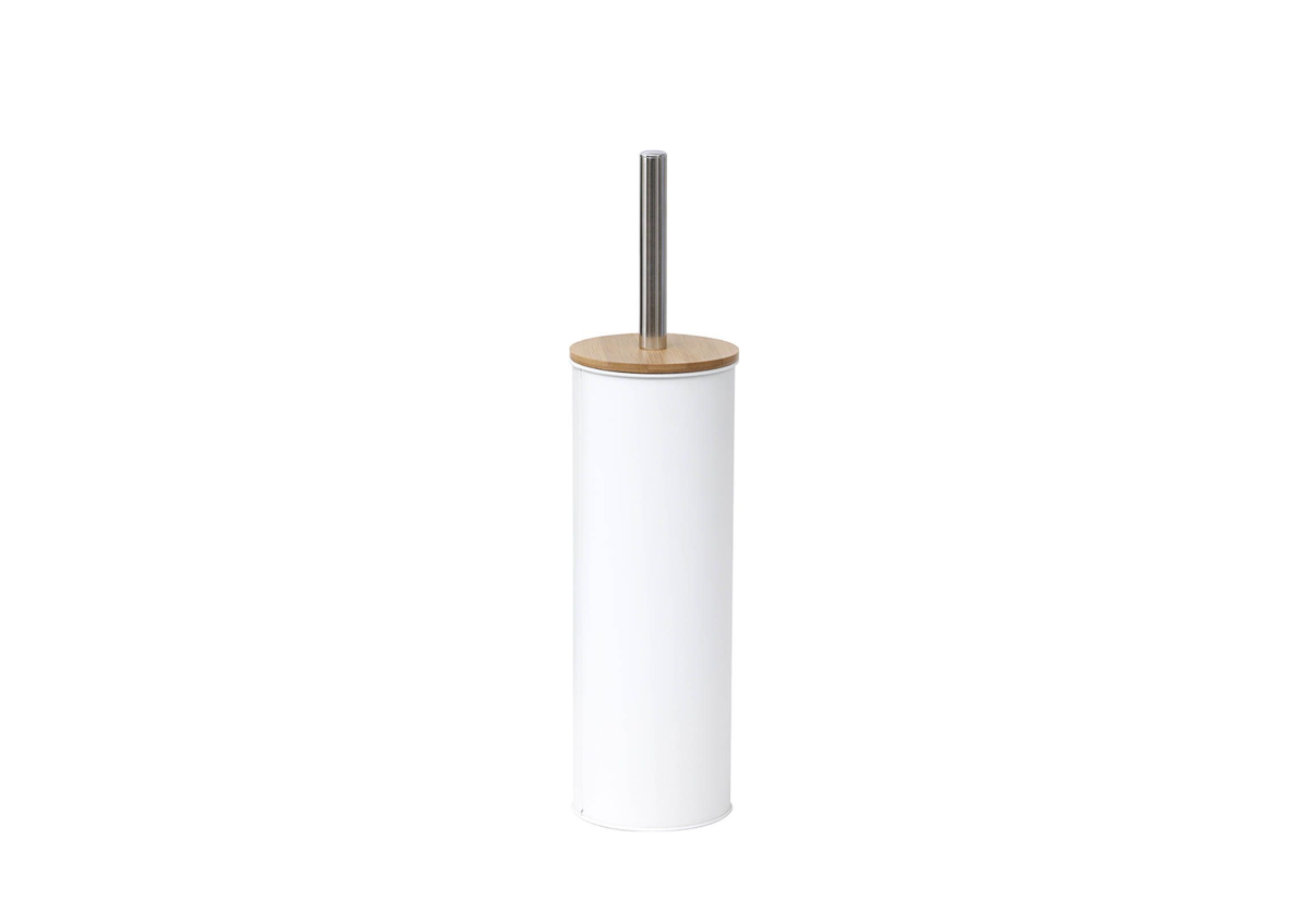Brosse Wc Prestige Métal Avec Couvercle - Blanc