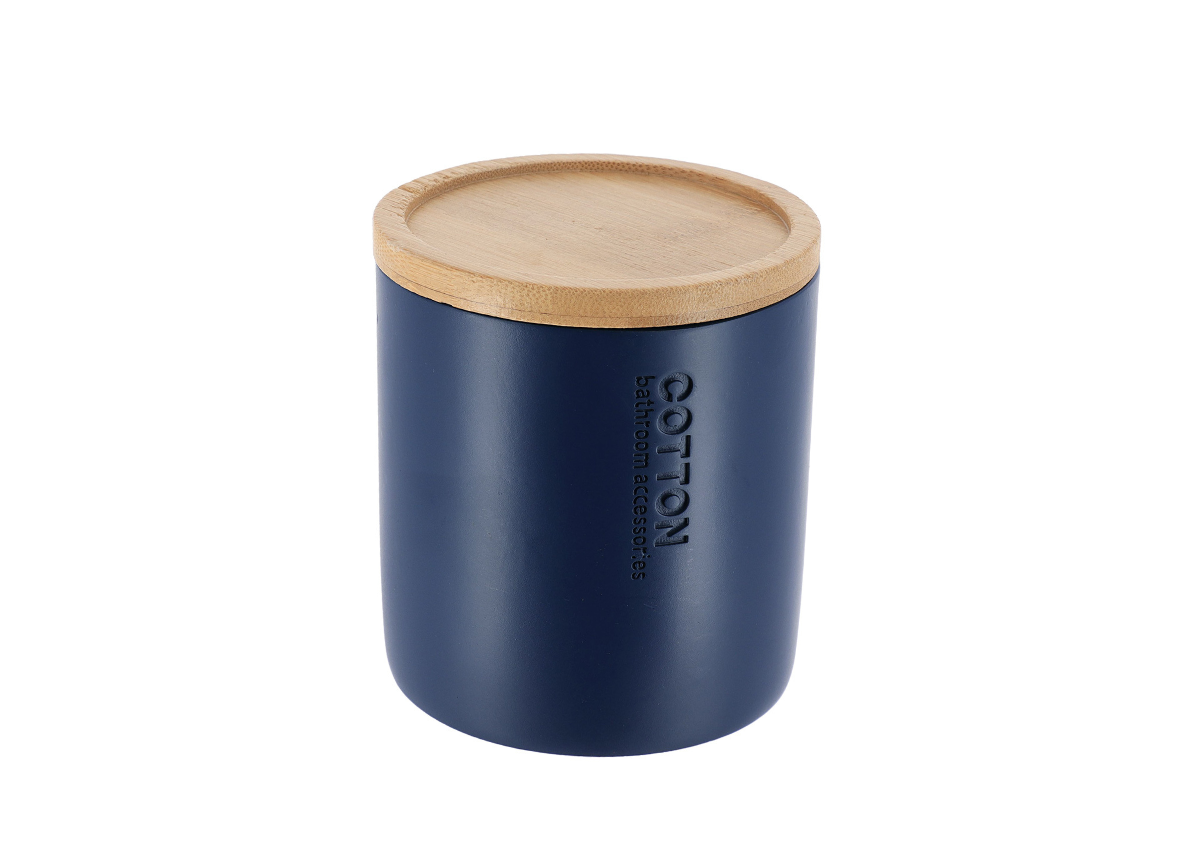 Boîte À Coton Prestige Avec Couvercle - Bleu Marine