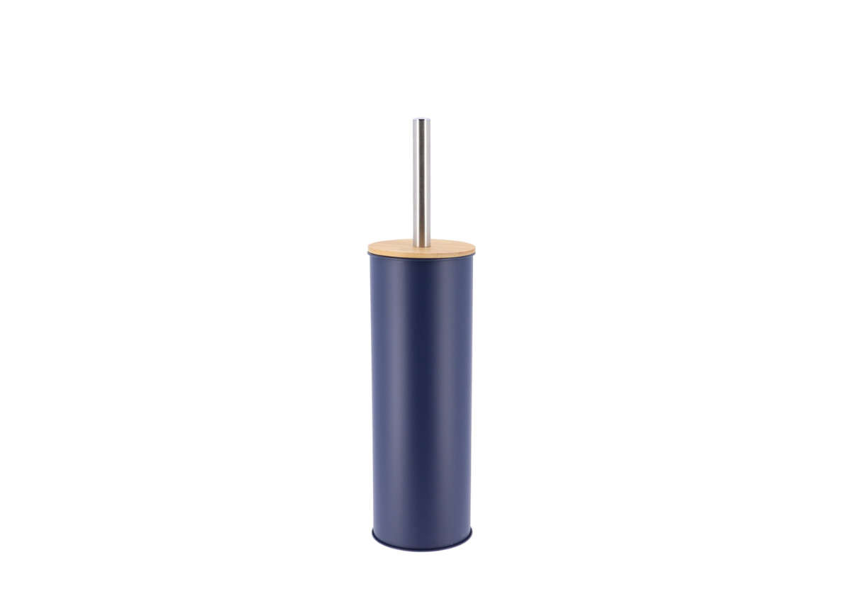Brosse Wc Prestige Métal Avec Couvercle - Bleu
