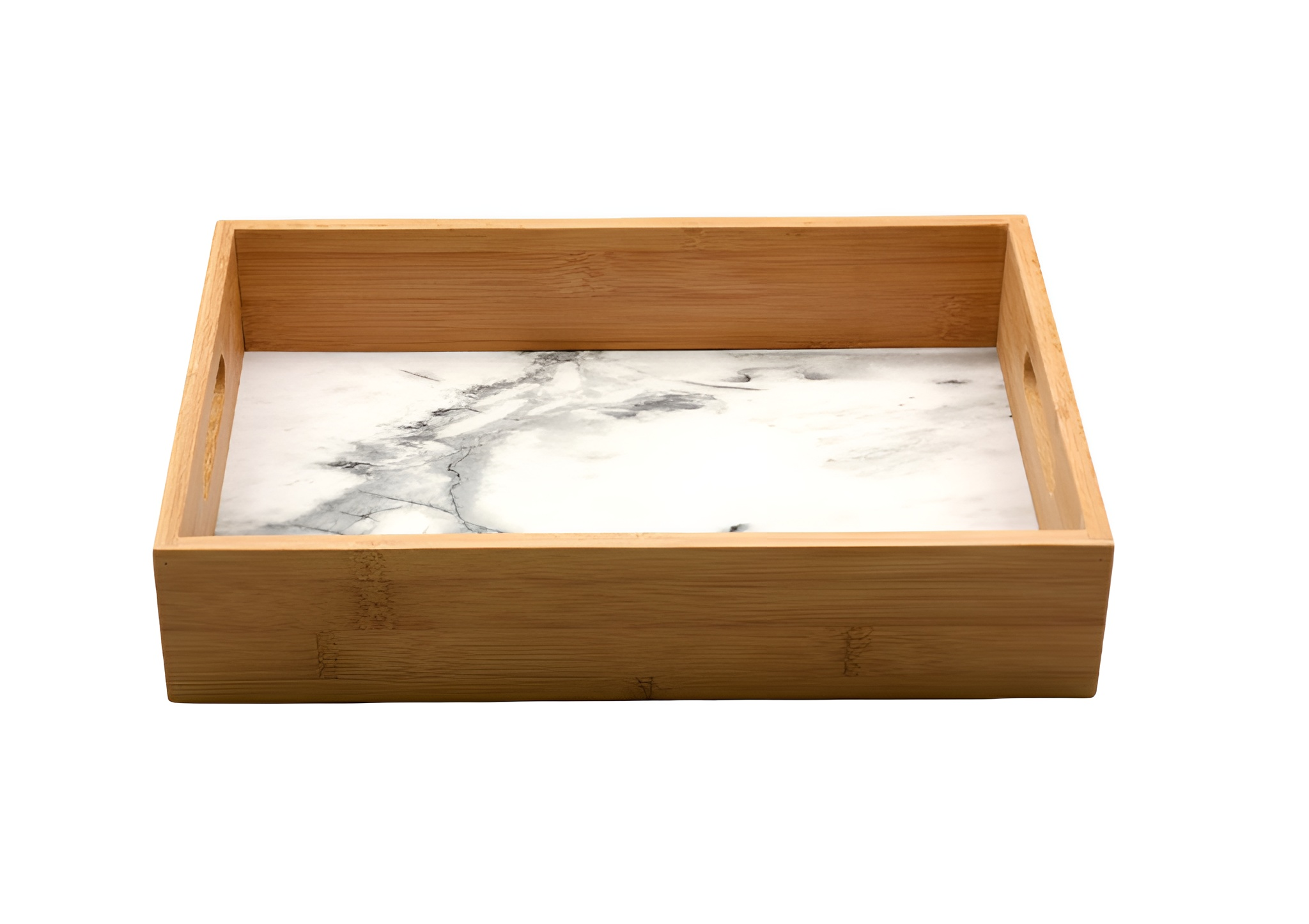 Plateau Marbré Bambou - Beige Naturel