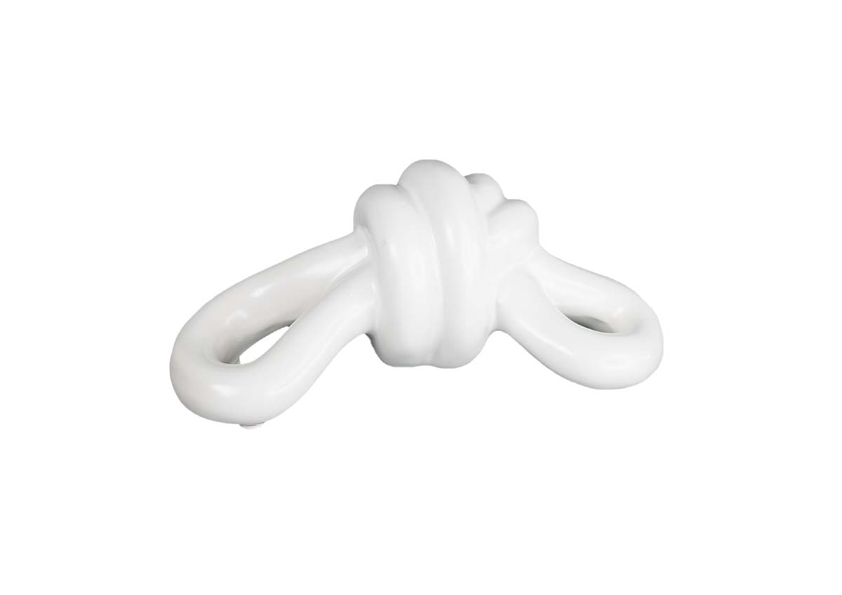 Statue Decorative Noeud En Ceramique - Blanc