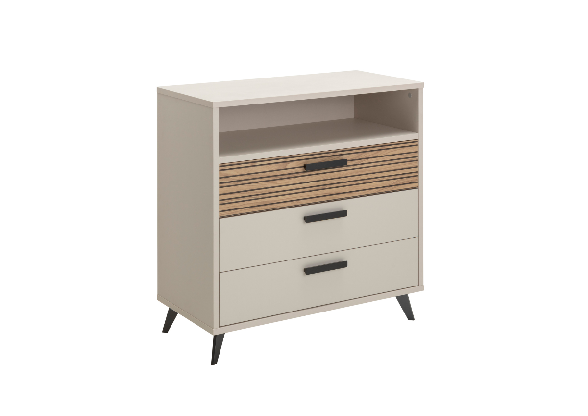 Commode Bravo - Blanc / Chêne