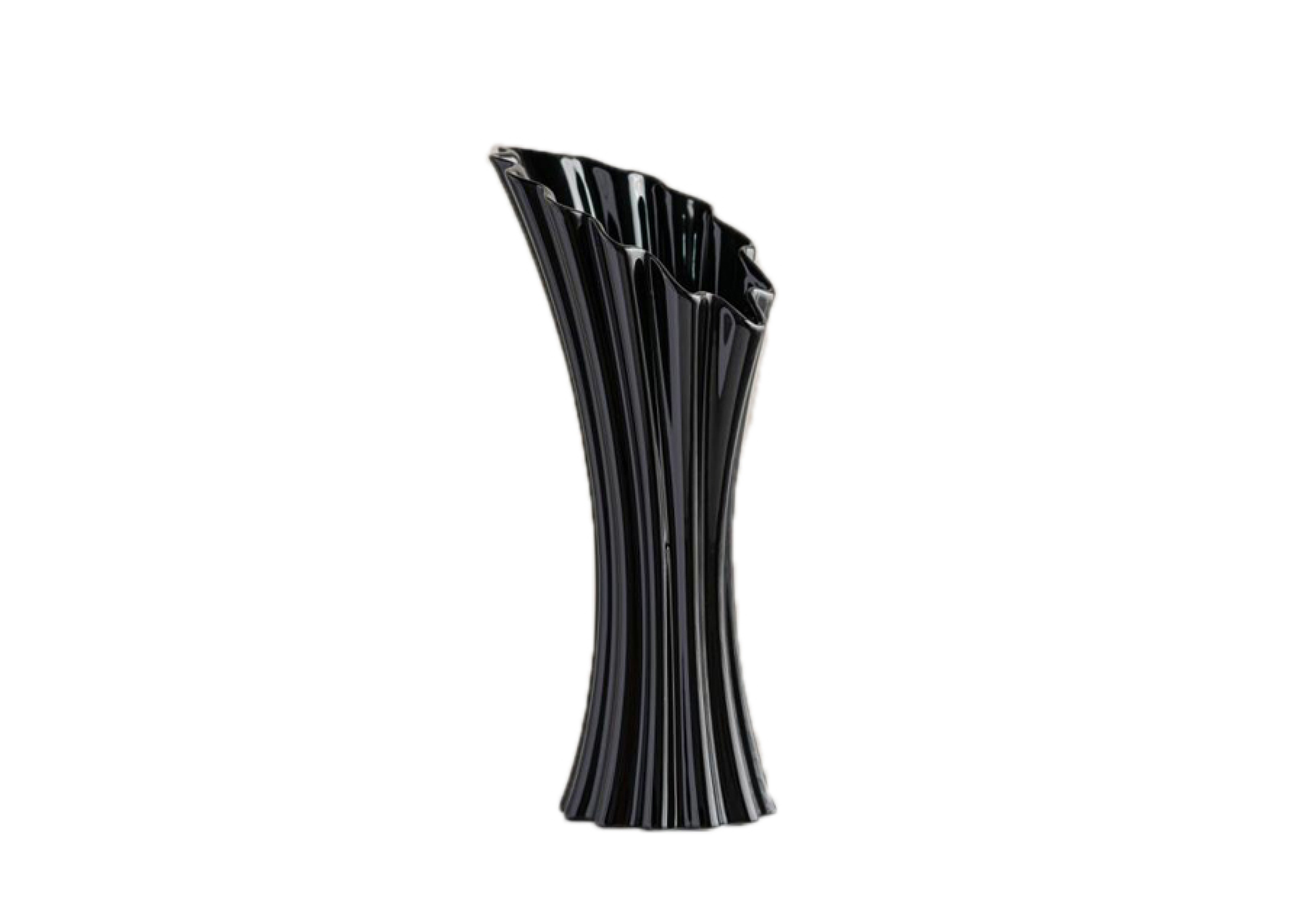 Vase Nervure 10.3X22.5X8.5 Cm - Noir