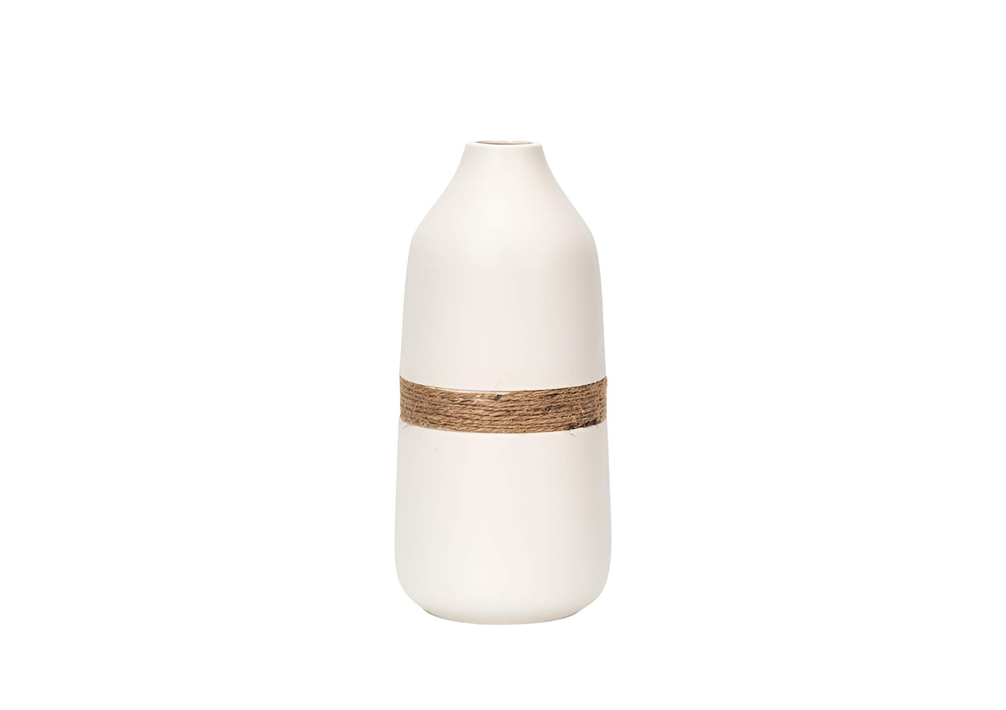 Vase Decoratif À Bande - Blanc